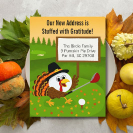 Postal Festiva Cute Golf Ball Thanksgiving Moving Announcement