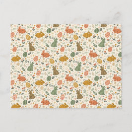 Postal Festiva Cute Hand Drawn Spring Bunnies Postcard