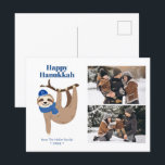 Postal Festiva Cute Hanukkah Sloth 2 Collage de fotos<br><div class="desc">Cute Hanukkah tarjetas de fotos personalizadas.</div>
