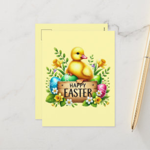 Postal Festiva Cute Happy Easter chick