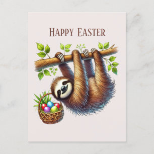 Postal Festiva Cute Happy Easter Sloth
