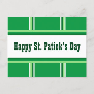 Postal Festiva Cute Happy St. Patrick's Day Striped Green