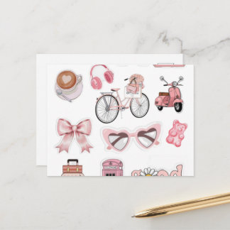 Postal Festiva Cute Heart Hands Emoji Pin - Pink Bow Aesthetic Ac