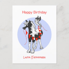 Postal Festiva Cute Horse Happy Birday
