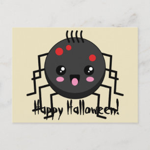 Postal Festiva Cute Kawaii Spider   Añadir un texto propio