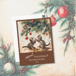 Postal Festiva Cute Kittens Christmas Tree