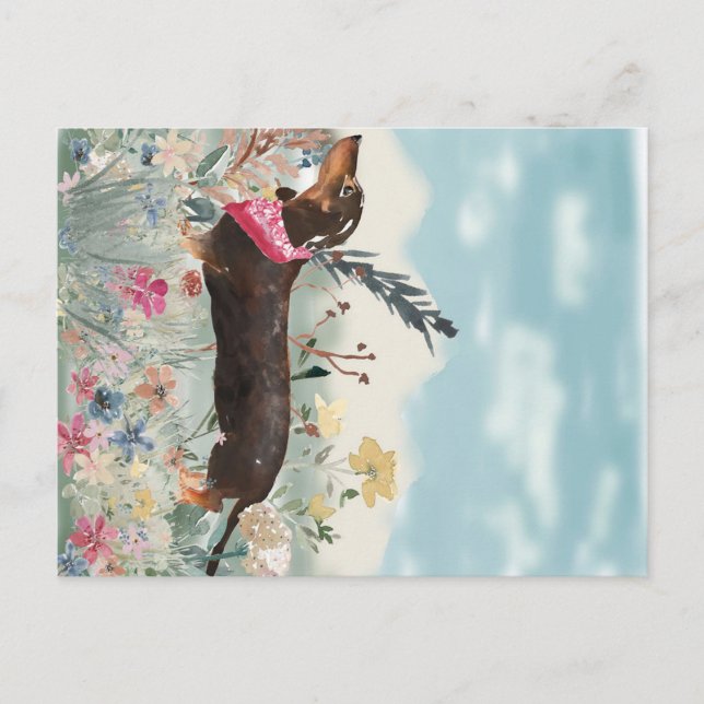 Postal Festiva Cute little Dachshund (Anverso)