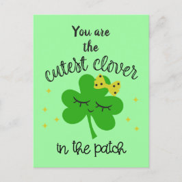 Postal Festiva Cute Lucky Four Leaf Clover Happy St Patricks Day