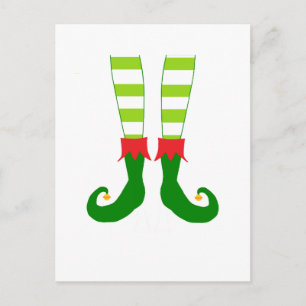 Postal Festiva Cute Navidades Elf Feet