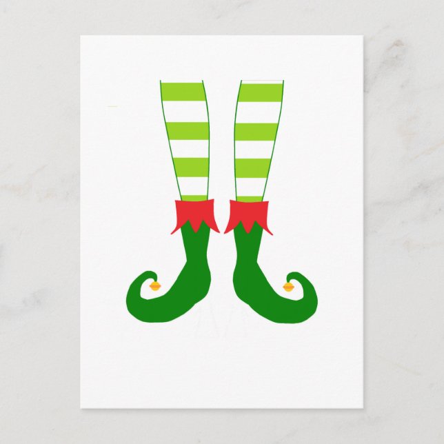 Postal Festiva Cute Navidades Elf Feet (Anverso)
