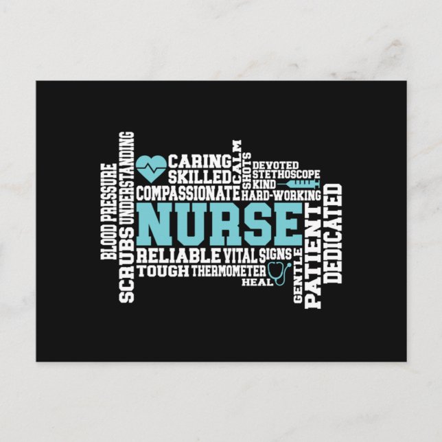 Postal Festiva Cute Nurse RN LVN Nursing School Medical (Anverso)