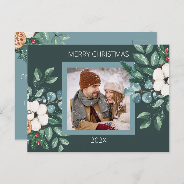 Postal Festiva Cute Personalizado Parejas Navidades (Anverso / Reverso)