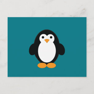 Postal Festiva Cute Personalizado Penguin