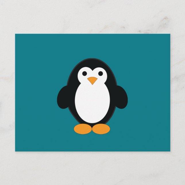 Postal Festiva Cute Personalizado Penguin (Anverso)