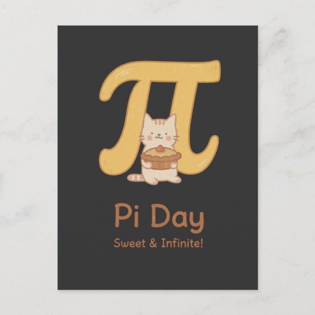 Postal Festiva Cute Pi Day Cat Shirt (Anverso)