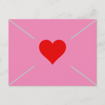 Cute Pink Heart Sobres de San Valentín