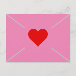 Postal Festiva Cute Pink Heart Sobres de San Valentín