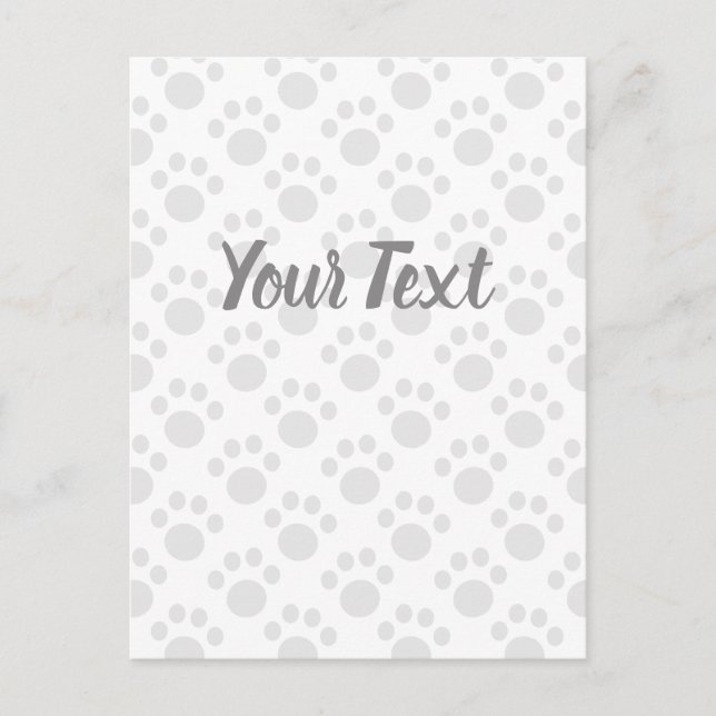 Postal Festiva Cute Puppy Paw Pattern (Anverso)