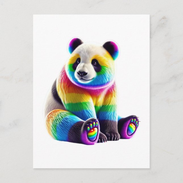 Postal Festiva Cute Rainbow Panda (Anverso)