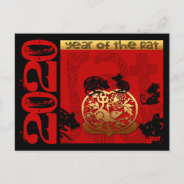 Postal Festiva Cute Rat Chinese Year 2020 Zodiac Birthday HPostC