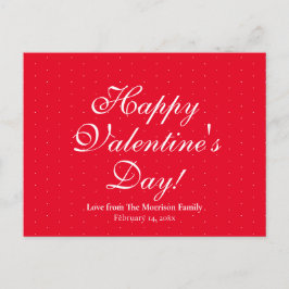 Postal Festiva Cute red polka puntos personalizado El día de San 