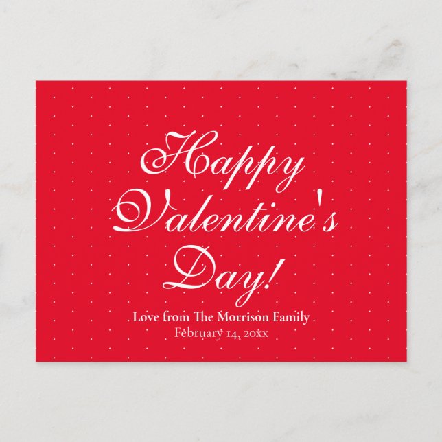 Postal Festiva Cute red polka puntos personalizado El día de San  (Anverso)