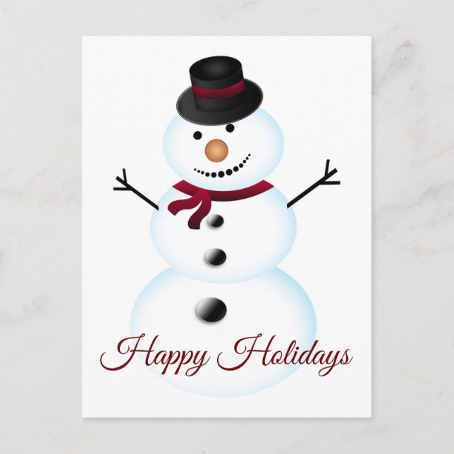 Postal Festiva Cute Snowman (Anverso)