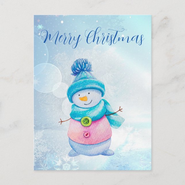 Postal Festiva Cute Snowman (Anverso)