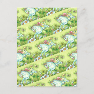 POSTAL FESTIVA CUTE ST. PATRICK'S DAY FLYING IRISH PONY, FAIRY