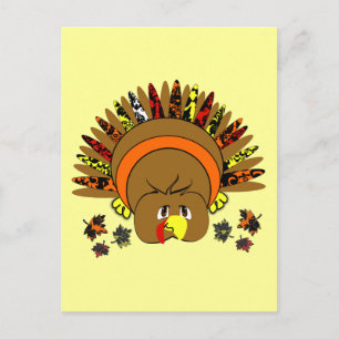 Postal Festiva Cute Turkey Thankess PostCard