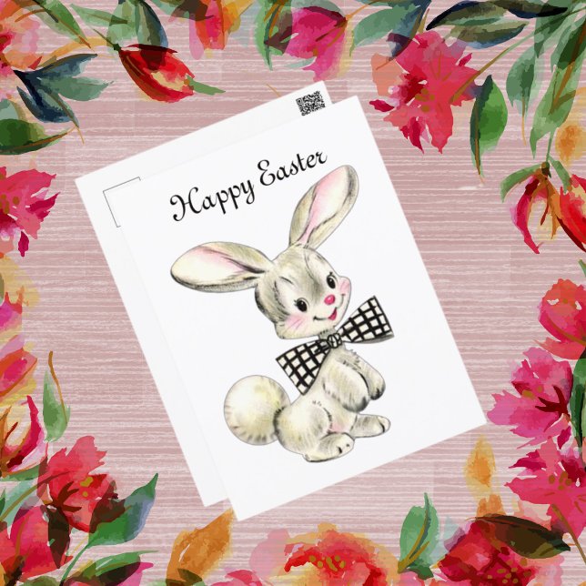 Postal Festiva cute vintage Easter bunny  (Subido por el creador)