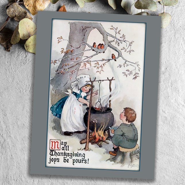Postal Festiva Cute Vintage Thankless Children (Subido por el creador)