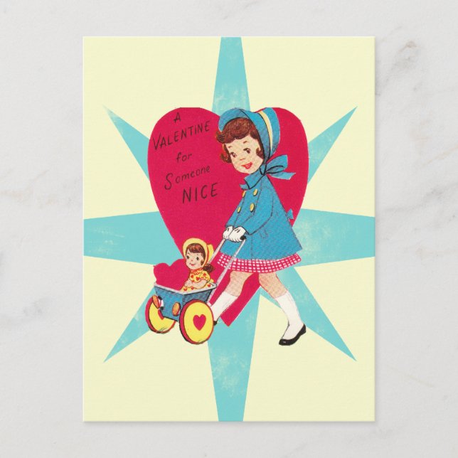 Postal Festiva Cute Vintage Valentines Day card (Anverso)