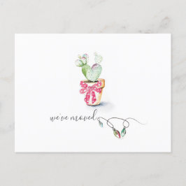 Postal Festiva Cute Watercolor Cactus Moving Announcement