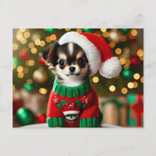 Postal Festiva Cute Xmas Chihuahua