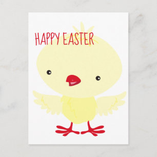 Postal Festiva Cute Yellow Duckling   Pascua