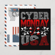 Cyber monday in usa sales event hand-drawn design