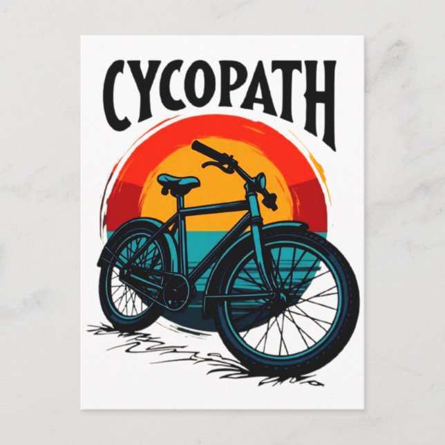Postal Festiva Cycopath: Camiseta gráfica de bicicleta energética (Anverso)