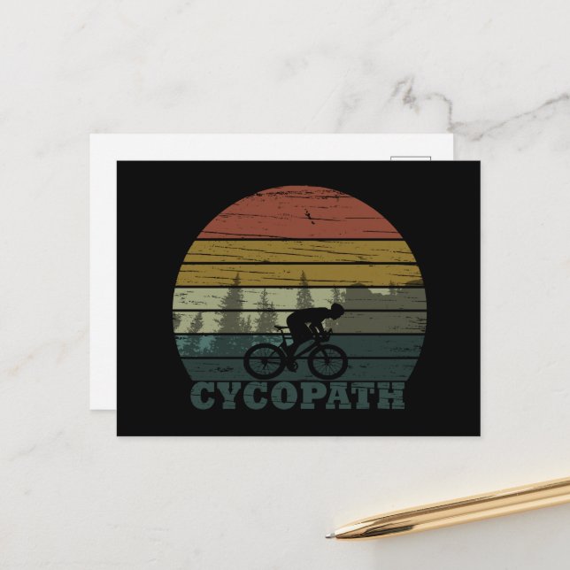 Postal Festiva Cycopath divertido diciendo: (Anverso/Reverso In Situ)