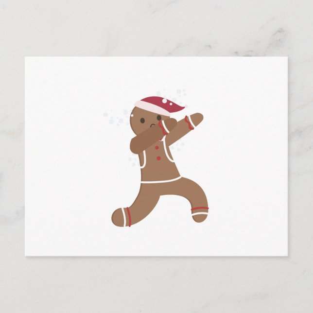 Postal Festiva Dabbing Gingerbread navidades graciosos (Anverso)