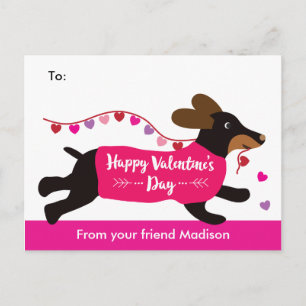 Postal Festiva Dachshund Dog School Valentine Exchange