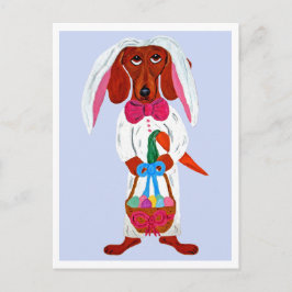 Postal Festiva Dachshund Easter Bunny