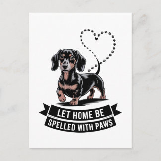 Postal Festiva Dachshund Let Home Be Spelled With Paws