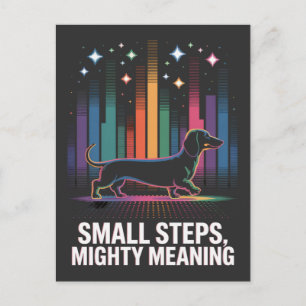 Postal Festiva Dachshund Pequeños Pasos, Significado Poderoso