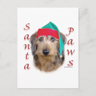 Postal Festiva Dachshund Santa Paws