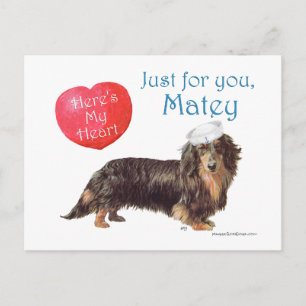 Postal Festiva Dachshund Valentine