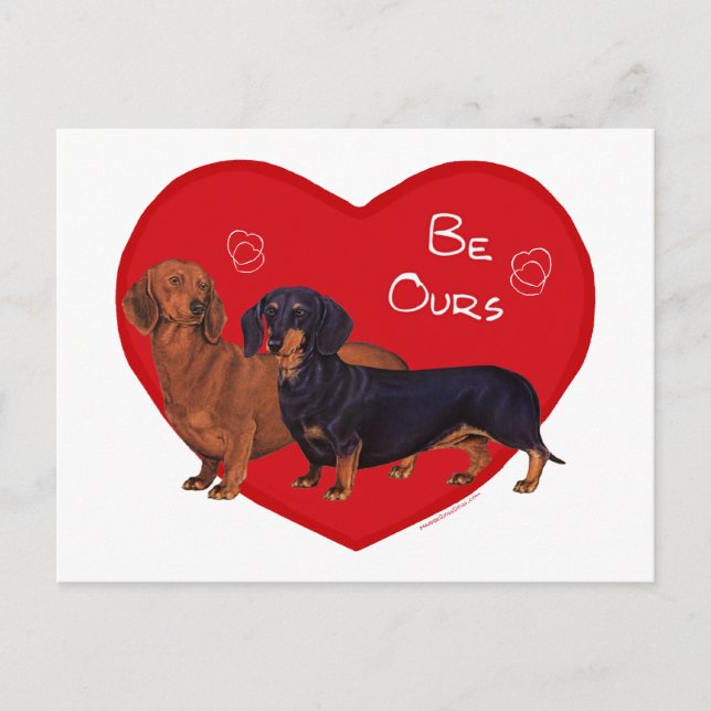 Postal Festiva Dachshund Valentine (Anverso)