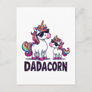 Postal Festiva Dadacorn - El mágico papá de unicornio