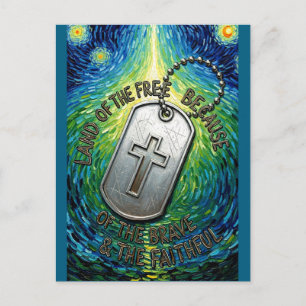 Postal Festiva Daga de Perro Militar Cristiana Patriótica Tierra