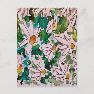 Postal Festiva Daisies, green substrate, abstraction.         